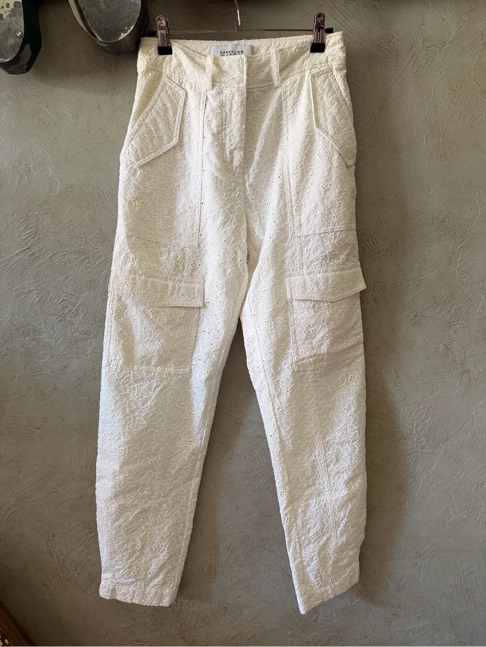 Derek Lam White Eyelet Lace Trousers new with out tags size 2